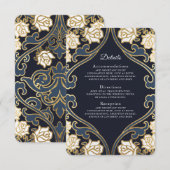 Elegante klassieke Victoriaans bruiloft details RSVP Kaartje (Voorkant / Achterkant)