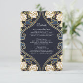 Elegante klassieke Victoriaans bruiloft details RSVP Kaartje (Staand voorkant)