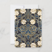 Elegante klassieke Victoriaans bruiloft details RSVP Kaartje (Achterkant)