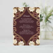 Elegante Klassieke Victoriaanse Trouwdetails RSVP Kaartje (Staand voorkant)