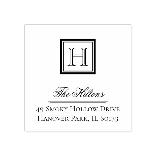 Elegante klassieke vierkante monogram stempel (Afrduk)