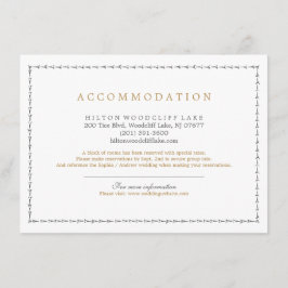 Elegante klassieke vintage bruiloft accommodatie informatiekaartje
