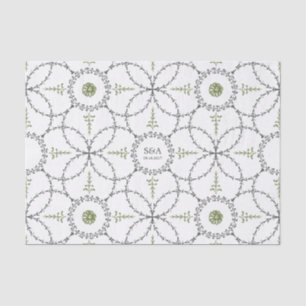 Elegante klassieke vintage bruiloft monogram tissuepapier
