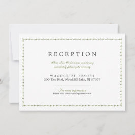 Elegante klassieke vintage bruiloft ontvangstkaart kaart