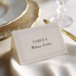 Elegante klassieke vintage bruiloft plaats kaart<br><div class="desc">Introduceer tijdloze elegantie aan uw huwelijksreceptie met de MIA Elegant Classic Vintage Wedding Place Card. Deze prachtig ontworpen plaats kaart beschikt over ingewikkelde details en verfijnde typografie, die de toon zetten voor een verfijnde eetervaring. Het neutrale kleurenpalet en het klassieke ontwerp maken het een perfecte pasvorm voor diverse huwelijksthema's. Personaliseer...</div>