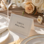 Elegante klassieke vintage bruiloft plaats kaart<br><div class="desc">Introduceer tijdloze elegantie aan uw huwelijksreceptie met de MIA Elegant Classic Vintage Wedding Place Card. Deze prachtig ontworpen plaats kaart beschikt over ingewikkelde details en verfijnde typografie, die de toon zetten voor een verfijnde eetervaring. Het neutrale kleurenpalet en het klassieke ontwerp maken het een perfecte pasvorm voor diverse huwelijksthema's. Personaliseer...</div>