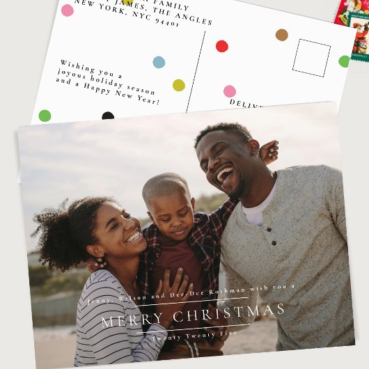 Elegante klassieke vrolijke kerst | Foto Lijst Briefkaart