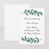 Elegante Klassieke Waterverf Groene Bladeren Ontva Aankondiging (Voorkant / Achterkant)