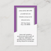 Elegante klassieke werkzoekende Classy Paarse prui Visitekaartje (Achterkant)
