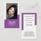 Elegante klassieke werkzoekende Classy Paarse prui Visitekaartje (Voorkant / Achterkant)