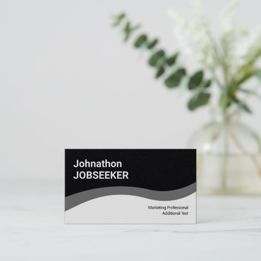 Elegante klassieke werkzoekende minimaal schoon zw visitekaartje (Staand voorkant)