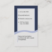 Elegante klassieke werkzoekende minimale effen bla visitekaartje (Achterkant)