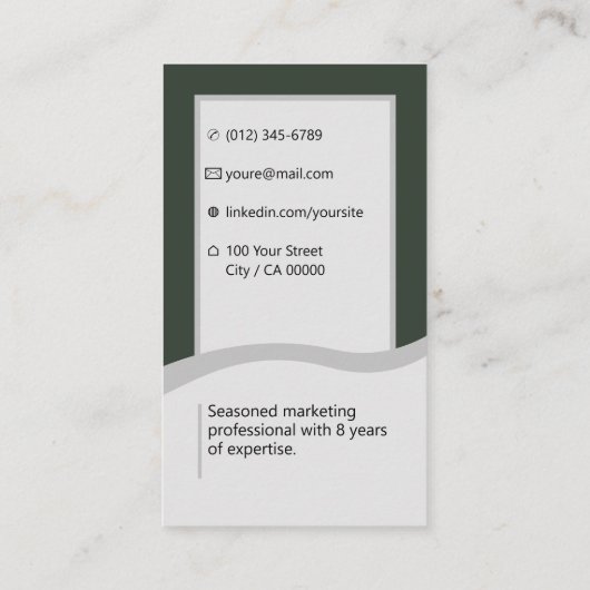 Elegante klassieke werkzoekende minimale effen gro visitekaartje (Achterkant)