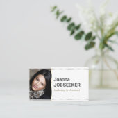 Elegante klassieke werkzoekende minimale effen wit visitekaartje (Staand voorkant)