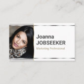 Elegante klassieke werkzoekende minimale effen wit visitekaartje (Voorkant)