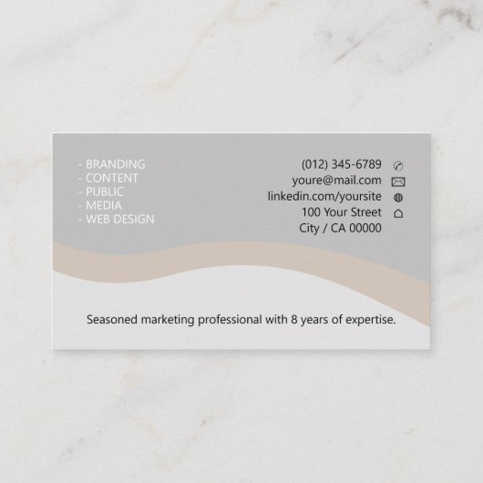 Elegante klassieke werkzoekende minimale schone be visitekaartje (Achterkant)