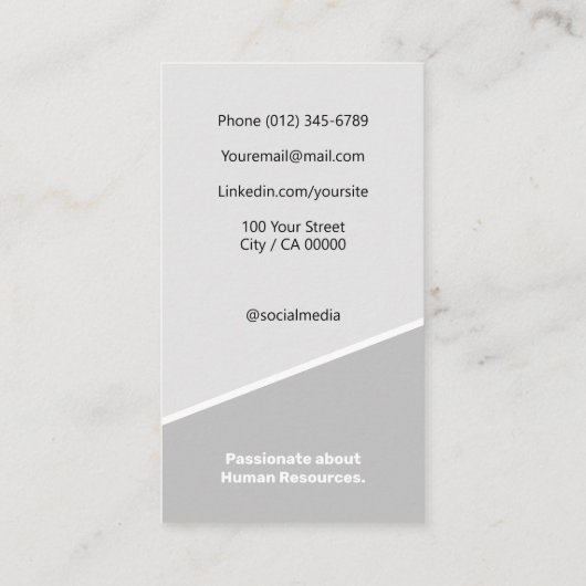 Elegante klassieke werkzoekende minimalistisch cla visitekaartje (Achterkant)