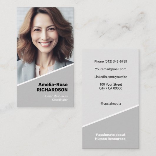 Elegante klassieke werkzoekende minimalistisch cla visitekaartje (Voorkant / Achterkant)