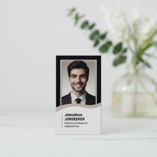 Elegante klassieke werkzoekende Zoeken Plain Grey Visitekaartje (Staand voorkant)