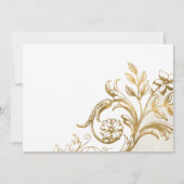 Elegante klassieke witgouden foto Quinceañera Bedankkaart (Achterkant)