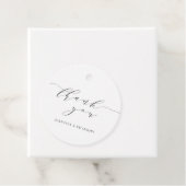 Elegante klassieke witte art deco bruiloft dank u bedankjes labels (In situ)