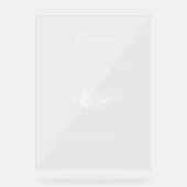 Elegante klassieke witte bloemen welkom acryl bord (Voorkant)