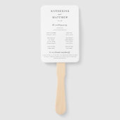 Elegante klassieke witte bruiloft ceremonie progra handwaaier (Voorkant)