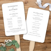 Elegante klassieke witte bruiloft ceremonie progra handwaaier