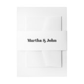 Elegante klassieke witte en zwarte bruiloft uitnodigingen wikkel (Voorkant Voorbeeld)