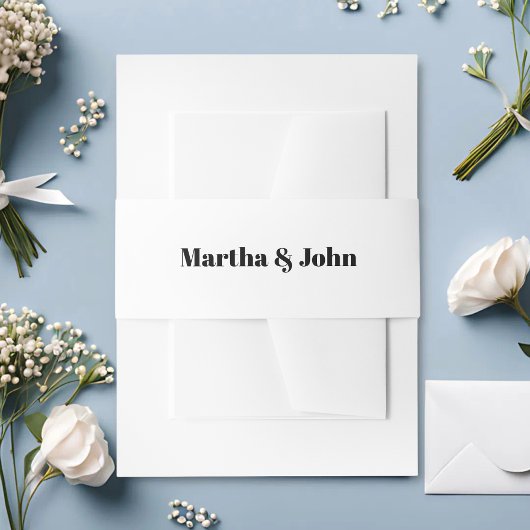 Elegante klassieke witte en zwarte bruiloft uitnodigingen wikkel