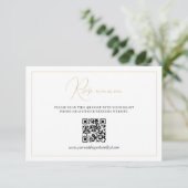 Elegante klassieke witte gouden bruiloft RSVP kaartje (Staand voorkant)