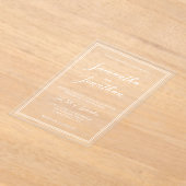 Elegante klassieke witte kalligrafie script bruilo acryl uitnodigingen (Laagn)