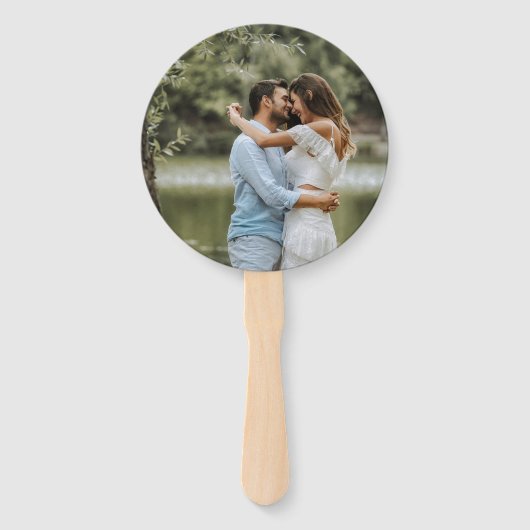 Elegante klassieke witte monogram paar foto handwaaier (Achterkant)