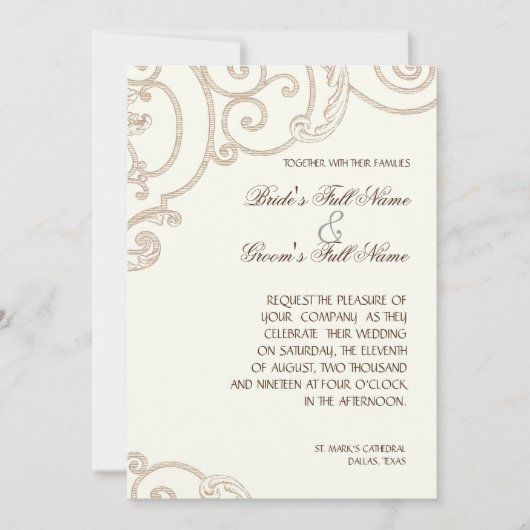 Elegante klassieke witte orchidee minimalistische  kaart (Voorkant)