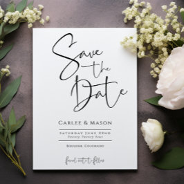 Elegante Klassieke Zwart en Wit Bewaar de Datum Save The Date