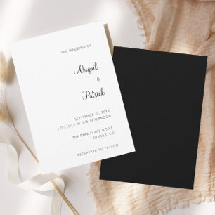 Elegante Klassieke Zwart&Wit Bruiloft Kaart