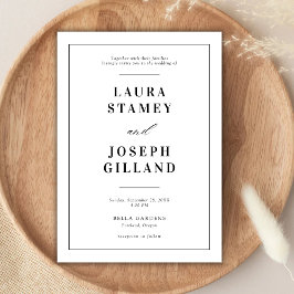 Elegante klassieke zwart-wit bruiloft kaart