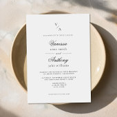 Elegante klassieke zwart-wit bruiloft kaart