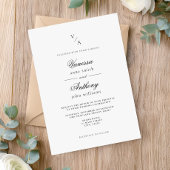 Elegante klassieke zwart-wit bruiloft kaart