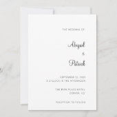Elegante Klassieke Zwart&Wit Bruiloft Kaart (Voorkant)