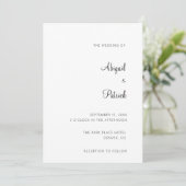 Elegante Klassieke Zwart&Wit Bruiloft Kaart (Staand voorkant)
