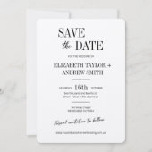 Elegante klassieke zwart-wit bruiloft save the dat save the date (Voorkant)