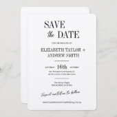 Elegante klassieke zwart-wit bruiloft save the dat save the date (Voorkant / Achterkant)