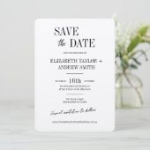 Elegante klassieke zwart-wit bruiloft save the dat save the date (Staand voorkant)