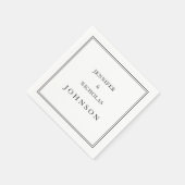 Elegante klassieke zwart-wit bruiloft servet (Hoek)