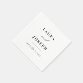 Elegante klassieke zwart-wit bruiloft servet (Hoek)