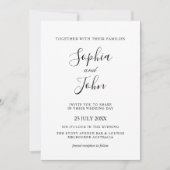 Elegante klassieke zwart-wit bruiloft uitnodiging (Voorkant)