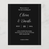 Elegante klassieke zwart-wit bruiloft uitnodiging flyer (Voorkant)