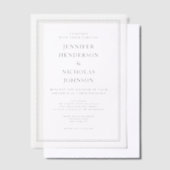 Elegante klassieke zwart-wit bruiloft vellum uitnodigingen (Offset)