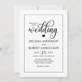 Elegante klassieke zwart wit script bruiloft FOTO Kaart (Voorkant)